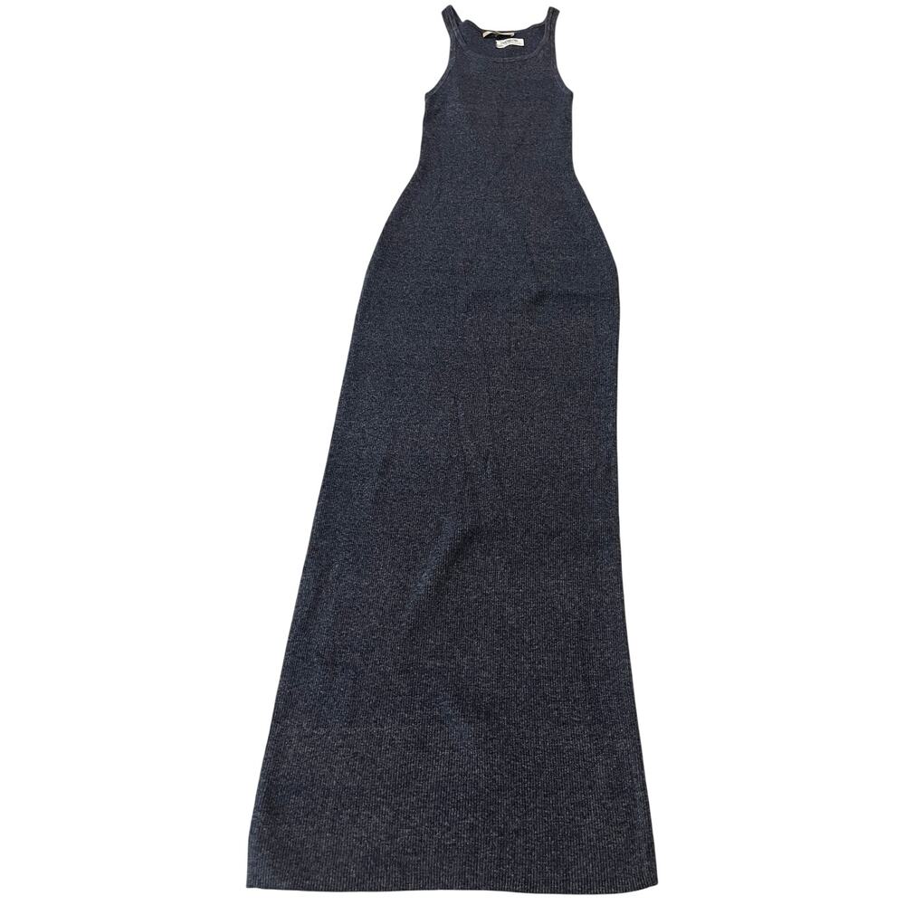 16-32 MICHAEL KORS Collection 100% Cotton Ribbed Tank Maxi Dress Navy XS